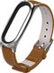Pasek skórzany do Xiaomi Mi Band 3/4- Brown-Silver uniwersalny 1