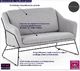 Profeos Sofa dwuosobowa Foster 4X - popielata 1