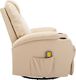 vidaXL Bujany fotel do masażu, kremowy, sztuczna skóra 4