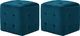 vidaXL Pufy, 2 szt., niebieskie, 30 x 30 x 30 cm, aksamit 1