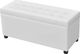 vidaXL Ławka z pojemnikiem do przechowywania, sztuczna skóra, biała 3