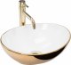 Umywalka Rea REA-U0456 UMYWALKA SOFIA GOLD/WHITE NABLATOWA REA // CE.REA.U-SOFIA-GOLD 1