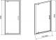Cersanit drzwi pivot kabiny kwadratowej Arteco 80x190 szkło transparentne (KNC.PIVOT-80X190) 2