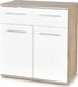 Elior Komoda do salonu Lines C6 - biała + dąb sonoma 1