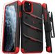 Zizo Zizo Bolt Cover - Pancerne etui iPhone 11 Pro Max ze szkłem 9H na ekran + podstawka uchwyt do paska (Black/Red) 1