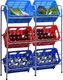 vidaXL Regał magazynowy na 6 skrzynek srebrny 96x33x116 cm stal 1