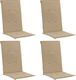 vidaXL Poduszki na krzesła ogrodowe, 4 szt., beżowe, 120x50x3 cm 1