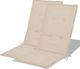 vidaXL Poduszki na krzesła ogrodowe, 2 szt., kremowe, 120x50x3 cm 3