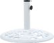 vidaXL Podstawa pod parasol, biała, 12 kg, 48 cm, żeliwo 2