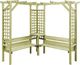 vidaXL Pergola narożna z ławką, impregnowane drewno sosnowe 1