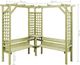 vidaXL Pergola narożna z ławką, impregnowane drewno sosnowe 2