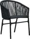vidaXL Krzesła ogrodowe, 2 sztuki, czarne, rattan PVC (48135) 6