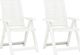vidaXL Rozkładane krzesła do ogrodu, 2 szt., plastikowe, białe 1