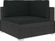 vidaXL 4 częściowa sofa ogrodowa, poduszki, rattan PE, czarna (47271) 4