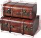 vidaXL Drewniane kufry vintage, brązowe, 2 szt. 7