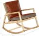 vidaXL Fotel bujany, brązowy, skóra naturalna i lite drewno mango 6