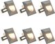 Kinkiet vidaXL Lampy ścienne zewnętrzne LED, 6 szt., 5 W, srebrne, kwadratowe 1