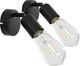 Kinkiet vidaXL Lampy, 2 szt., żarówki żarnikowe, 2 W, czarne, E27 1