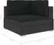 vidaXL fotele narożne, 2 sztuki, z poduszkami, polirattan, czarne (47263) 4