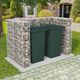 vidaXL Gabion osłonowy na 2 kosze na śmieci, stalowy, 180x100x120 cm 1