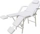 vidaXL Przenośny fotel kosmetyczny, ekoskóra, 185 x 78 x 76 cm, biały 1