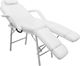 vidaXL Przenośny fotel kosmetyczny, ekoskóra, 185 x 78 x 76 cm, biały 3