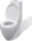 Zestaw kompaktowy WC vidaXL Ceramiczna toaleta ze spłuczką okrągła biała (141135) 1