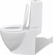 Zestaw kompaktowy WC vidaXL Ceramiczna toaleta ze spłuczką okrągła biała (141135) 2