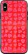 Beline Etui Hearts Glass iPhone X/Xs wzór 1 (red) 1