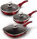 Patelnia Berlinger Haus zestaw Metallic Line Burgundy Edition 20 24 28cm 1