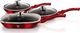 Patelnia Berlinger Haus zestaw Metallic Line Burgundy Edition 20 24 28cm 1