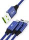 Kabel USB Somostel USB-A - USB-C + microUSB + Lightning 1.2 m Czerwony (25719) 1