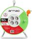 Armac PRZEDŁUŻACZ BĘBNOWY 50M 4X2P+Z, 16A, 3680W, PRZEWÓD 3X1.5MM H05VV-F ARMAC 3