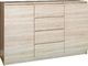 Topeshop KOMODA SZAFKA 2D4S 140CM DĄB SONOMA DRZWI SZUFLADY 1