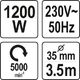 Yato wibrator do betonu 1200W + buława + wąż 3m (YT-82600) 3