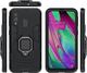 Alogy Etui Alogy Stand Ring Armor do Samsung Galaxy A40 czarne + Szkło Alogy uniwersalny 4