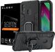 Alogy Etui Alogy Stand Ring Armor do Samsung Galaxy A40 czarne + Szkło Alogy uniwersalny 10