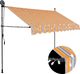vidaXL Ręcznie zwijana markiza z LED, 250 cm, żółto-niebieska 1