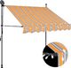 vidaXL Ręcznie zwijana markiza z LED, 150 cm, żółto-niebieska 1