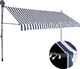 vidaXL Ręcznie zwijana markiza z LED, 400 cm, niebiesko-biała 1