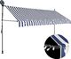 vidaXL Ręcznie zwijana markiza z LED, 350 cm, niebiesko-biała 1