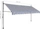 vidaXL Ręcznie zwijana markiza z LED, 350 cm, niebiesko-biała 7