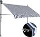 vidaXL Ręcznie zwijana markiza z LED, 300 cm, niebiesko-biała 1