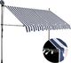 vidaXL Ręcznie zwijana markiza z LED, 250 cm, niebiesko-biała 1