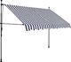 vidaXL Ręcznie zwijana markiza z LED, 250 cm, niebiesko-biała 1