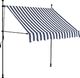 vidaXL Ręcznie zwijana markiza z LED, 200 cm, niebiesko-biała 1