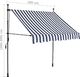 vidaXL Ręcznie zwijana markiza z LED, 200 cm, niebiesko-biała 7