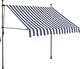 vidaXL Ręcznie zwijana markiza z LED, 150 cm, niebiesko-biała 1