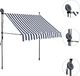 vidaXL Ręcznie zwijana markiza z LED, 150 cm, niebiesko-biała 2