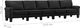 vidaXL 5-osobowa sofa, czarna, tapicerowana tkaniną 7